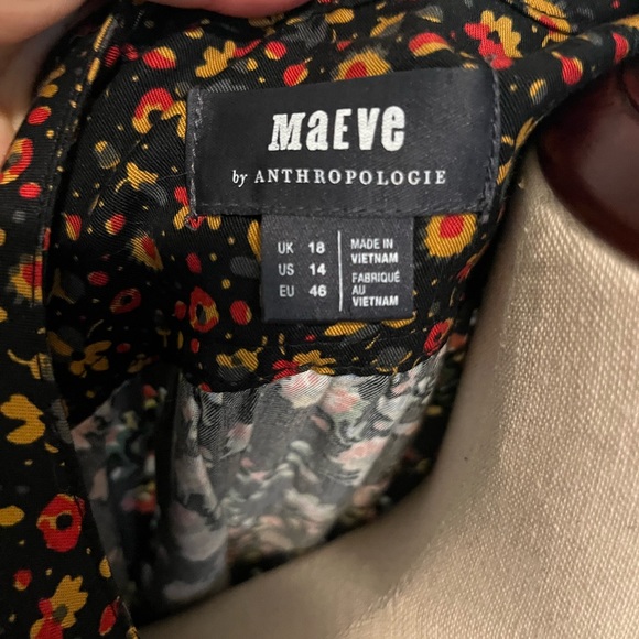 Maeve by Anthropologie Floral Marlie Button Front Tunic Mini Dress size 14 - Picture 10 of 10